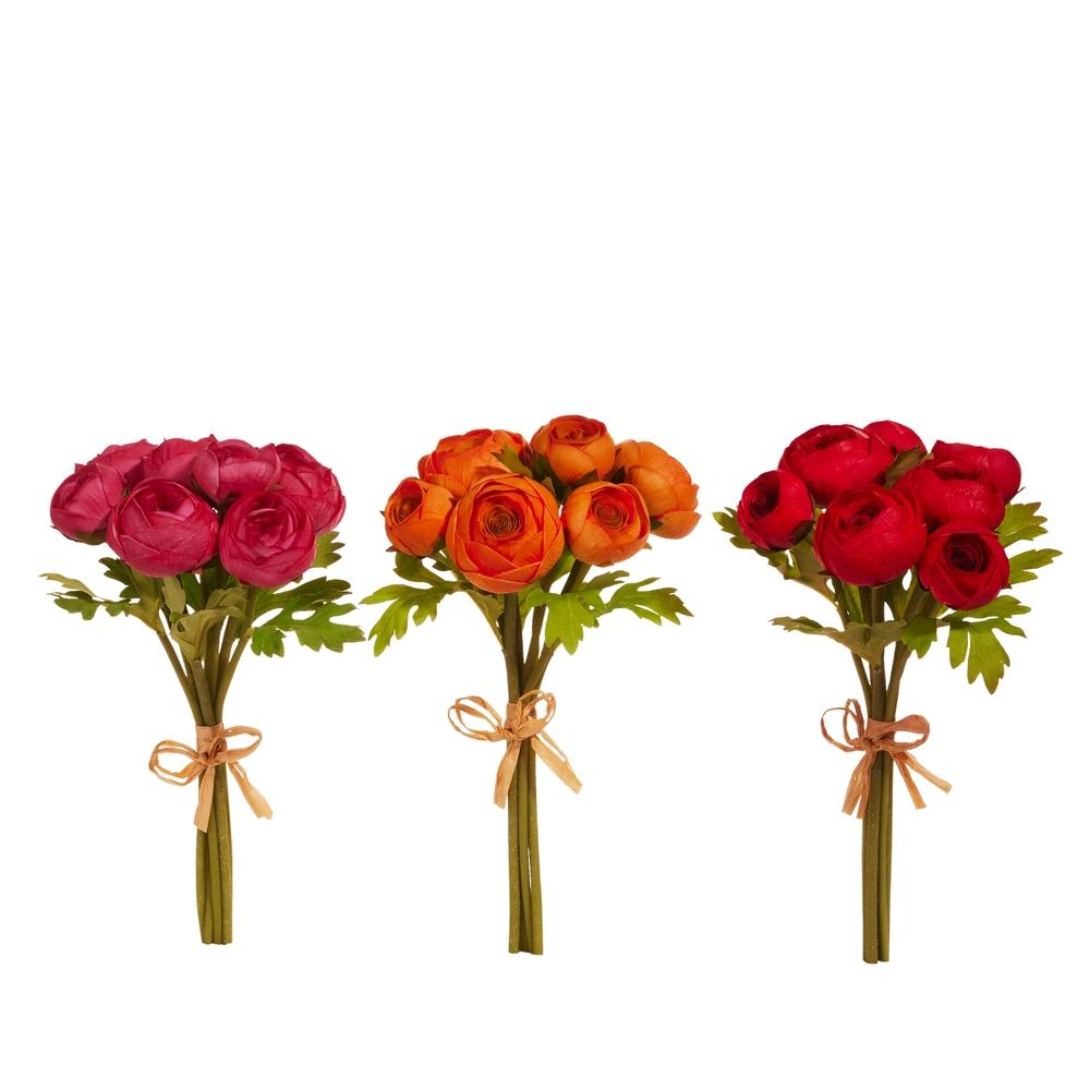 RAZ Imports 11" Soft Touch Ranunculus Bundle