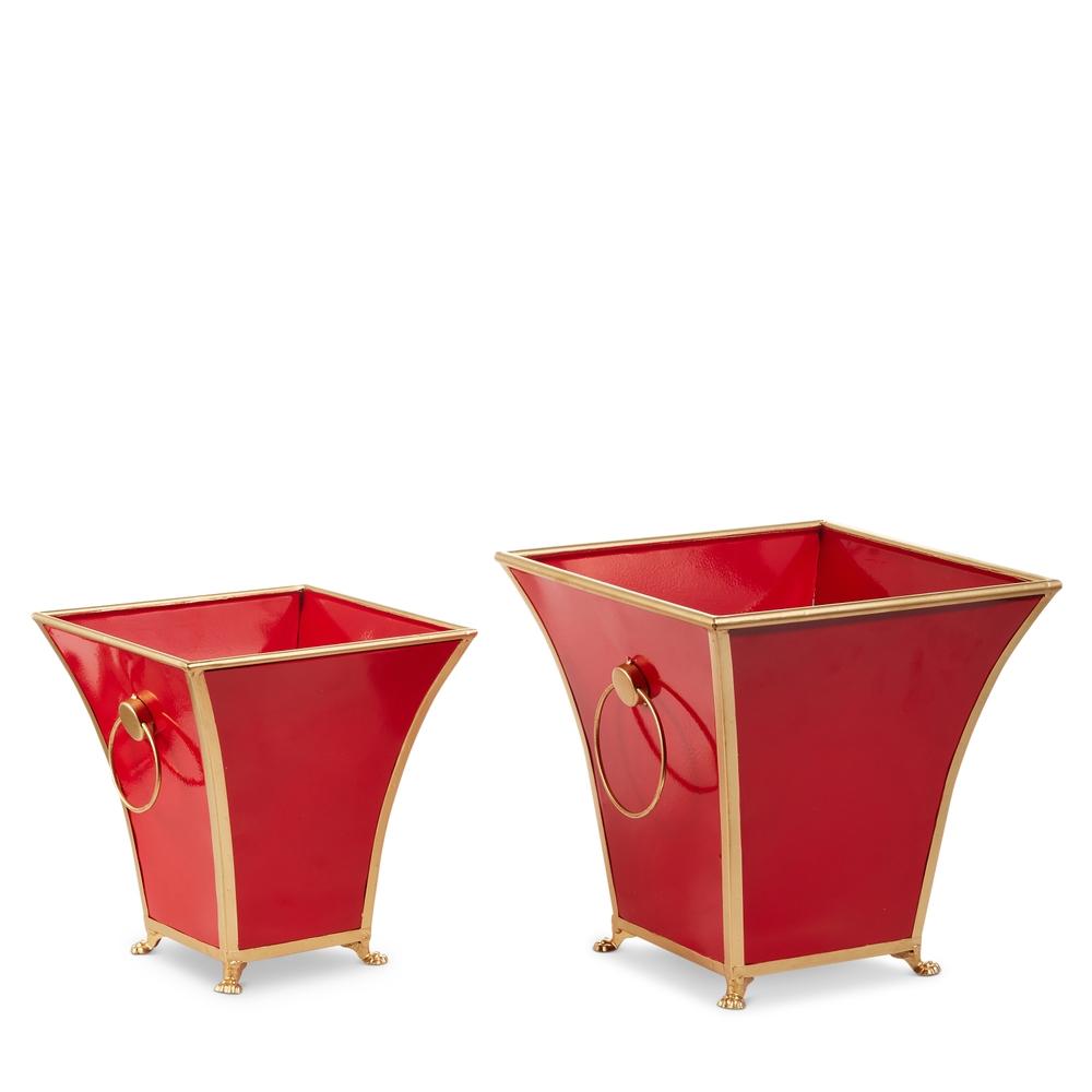 RAZ Imports 12.25" Red and Gold Cache Pots