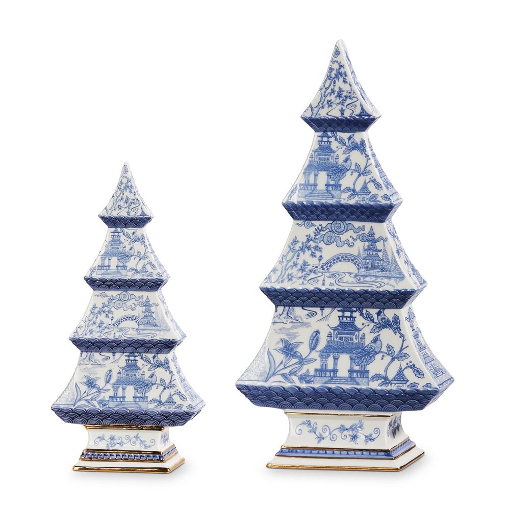 RAZ Imports 12.5" Blue Chinoiserie Trees