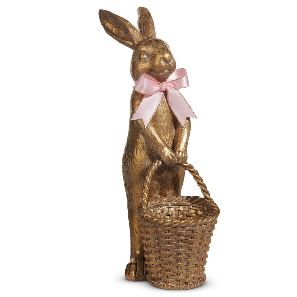 RAZ Imports 12.5" Gold Bunny With Basket