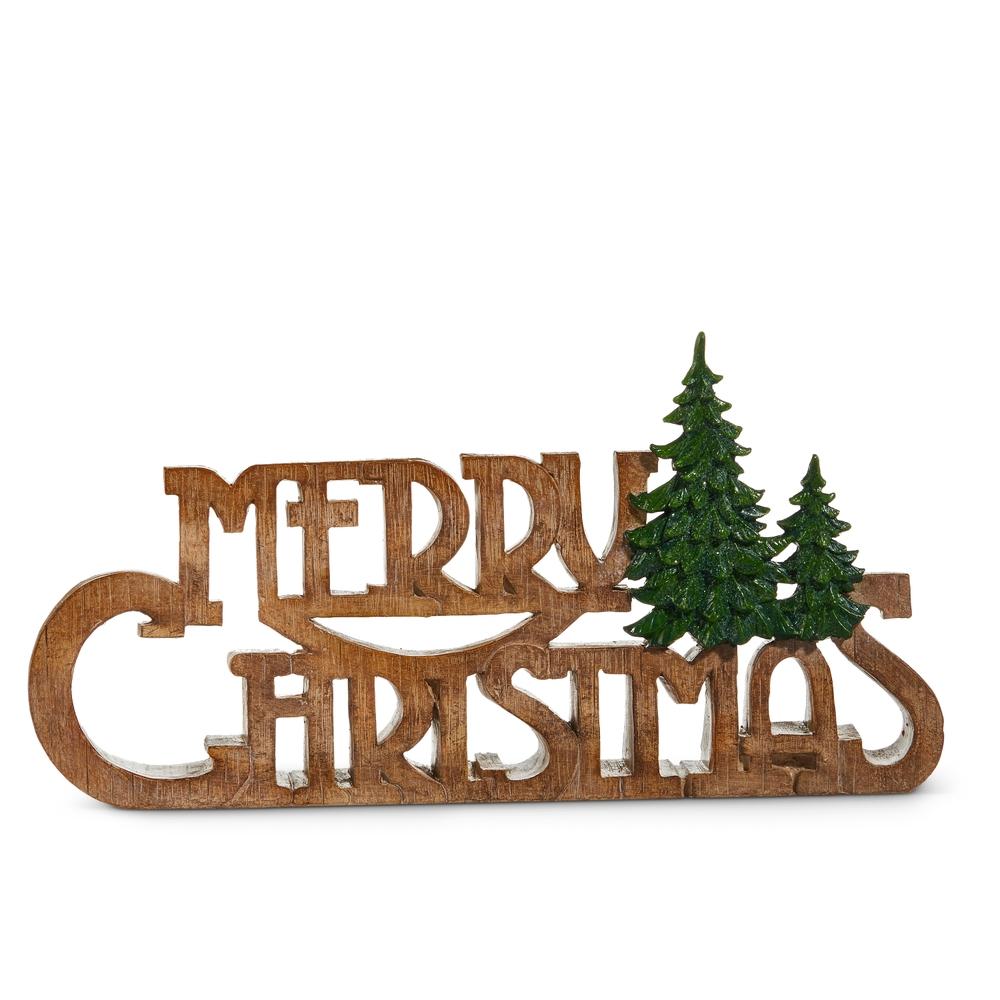 RAZ Imports 12.5" Merry Christmas with Trees Sign