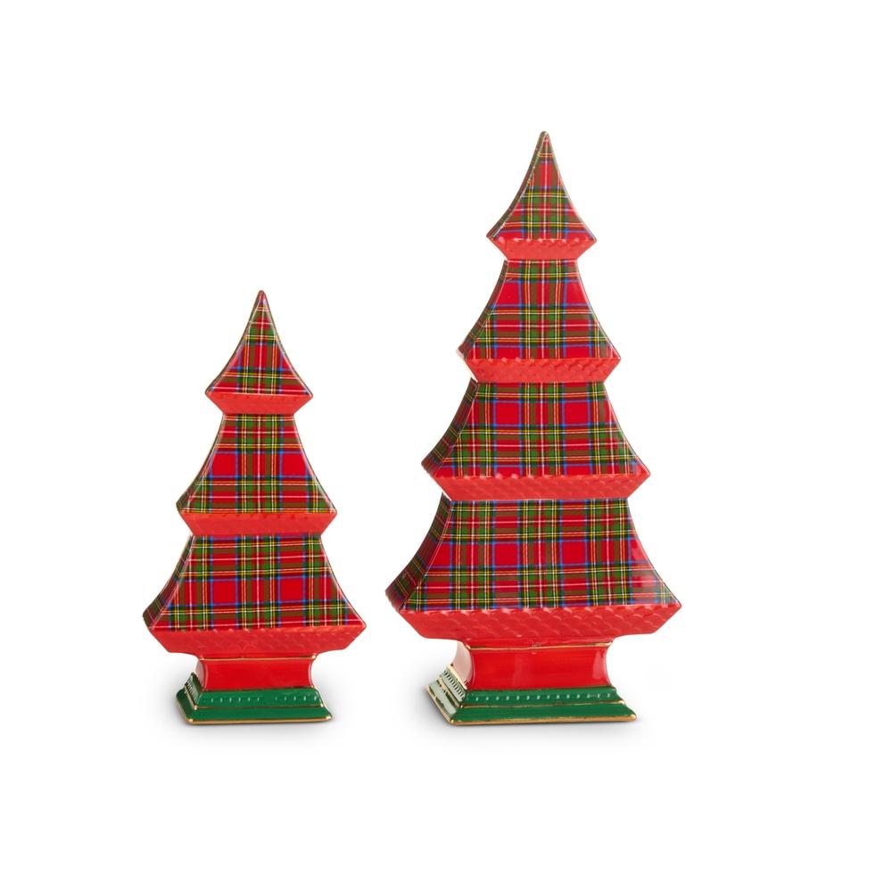 RAZ Imports 12.5" Plaid Tabletop Trees