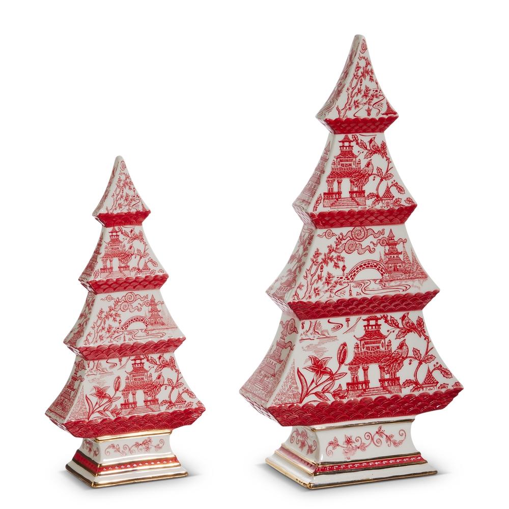 RAZ Imports 12.5" Red Chinoiserie Trees