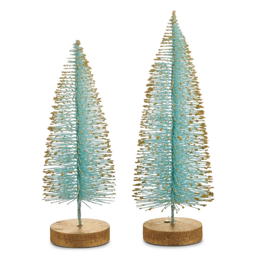 RAZ Imports 12" Blue Bottle Brush Trees