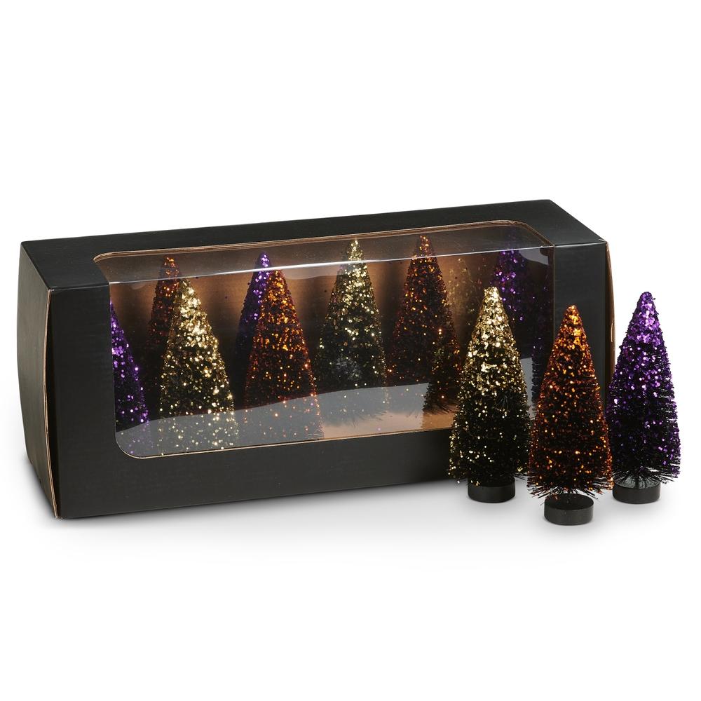 RAZ Imports 12" Box of Bottle Brush Halloween Trees
