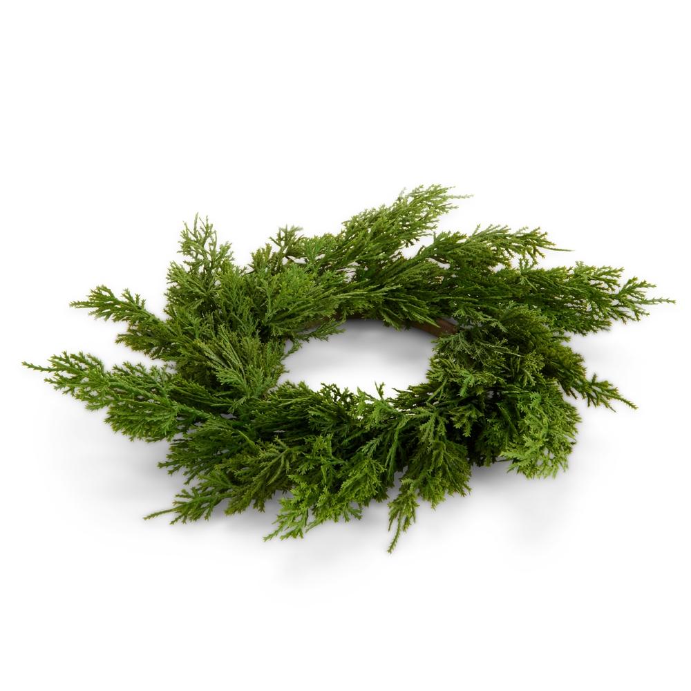 RAZ Imports 12" Cedar Mini Wreath Candle Ring