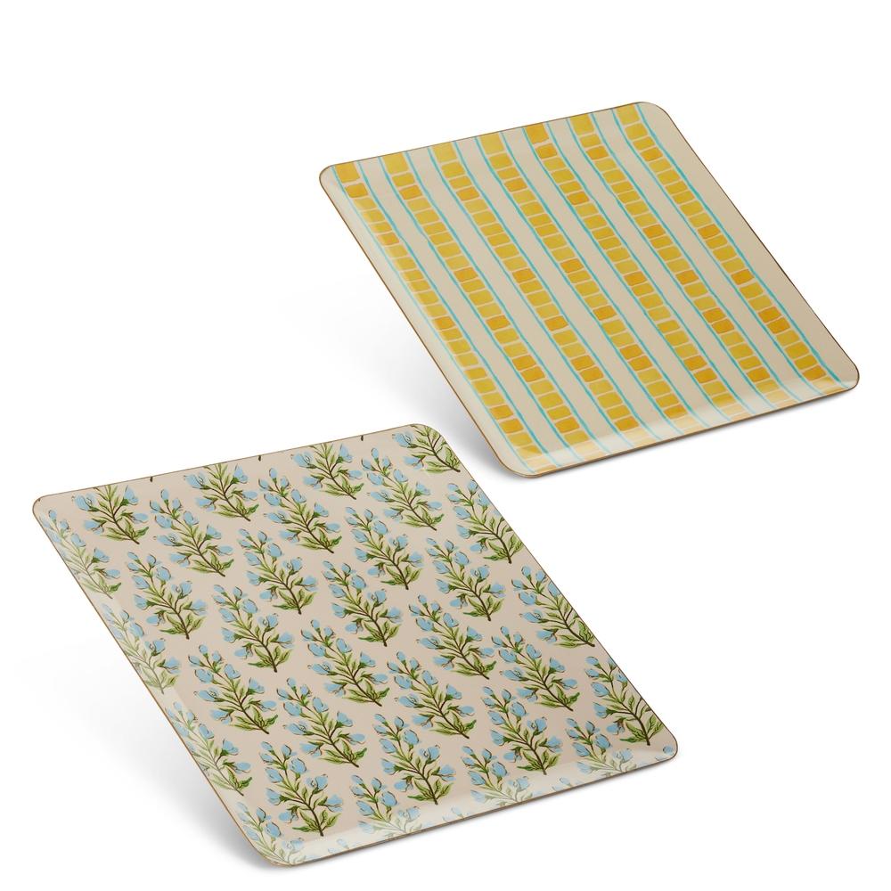 RAZ Imports 12" Floral Tile Trays
