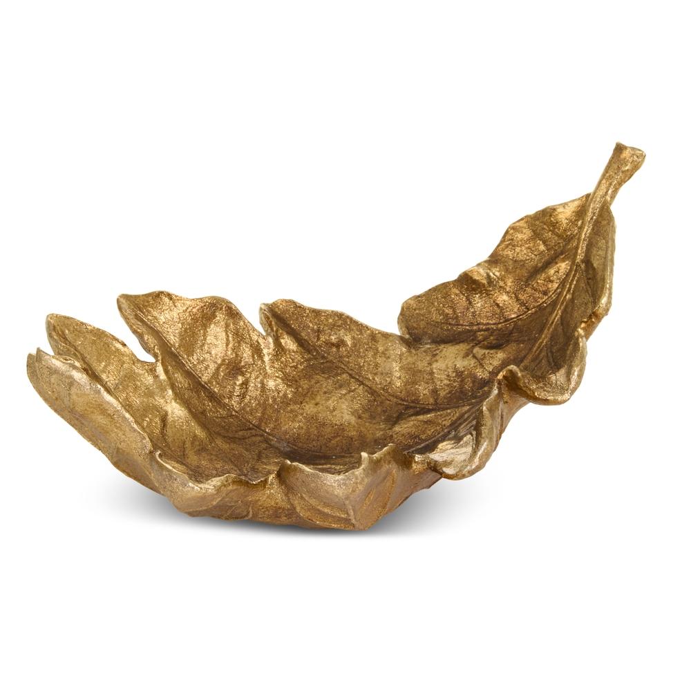 RAZ Imports 12" Gold Oak Leaf Tray