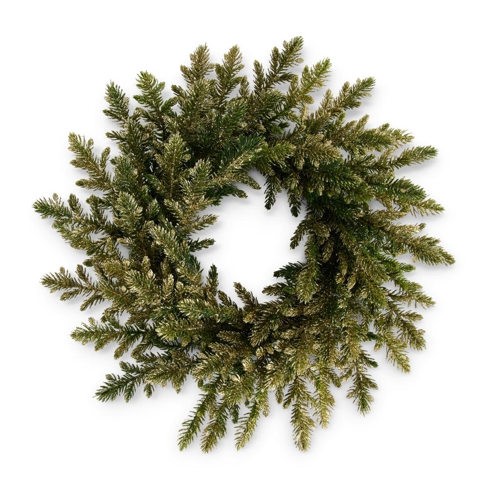 RAZ Imports 12" Gold Pine Mini Wreath Candle Ring