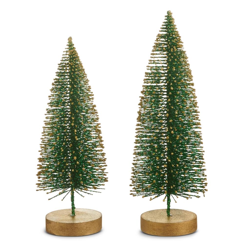 RAZ Imports 12" Green Bottle Brush Trees
