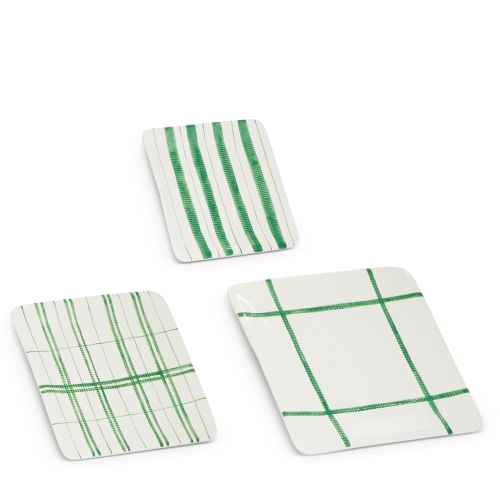 RAZ Imports 12" Green Plaid Plates