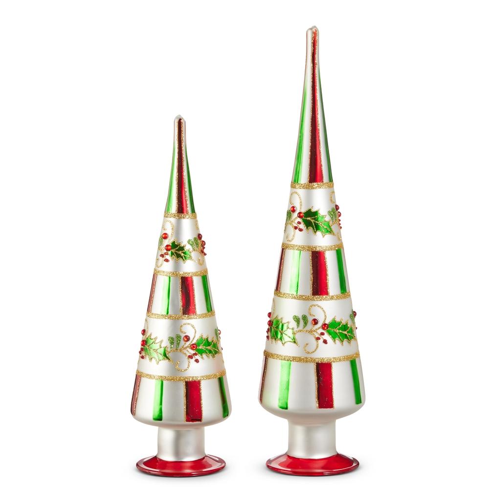 RAZ Imports 12" Holly and Stripe Trees