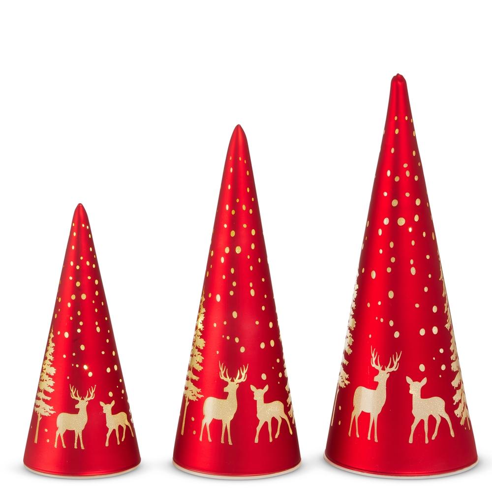 RAZ Imports 12" Lighted Glass Trees