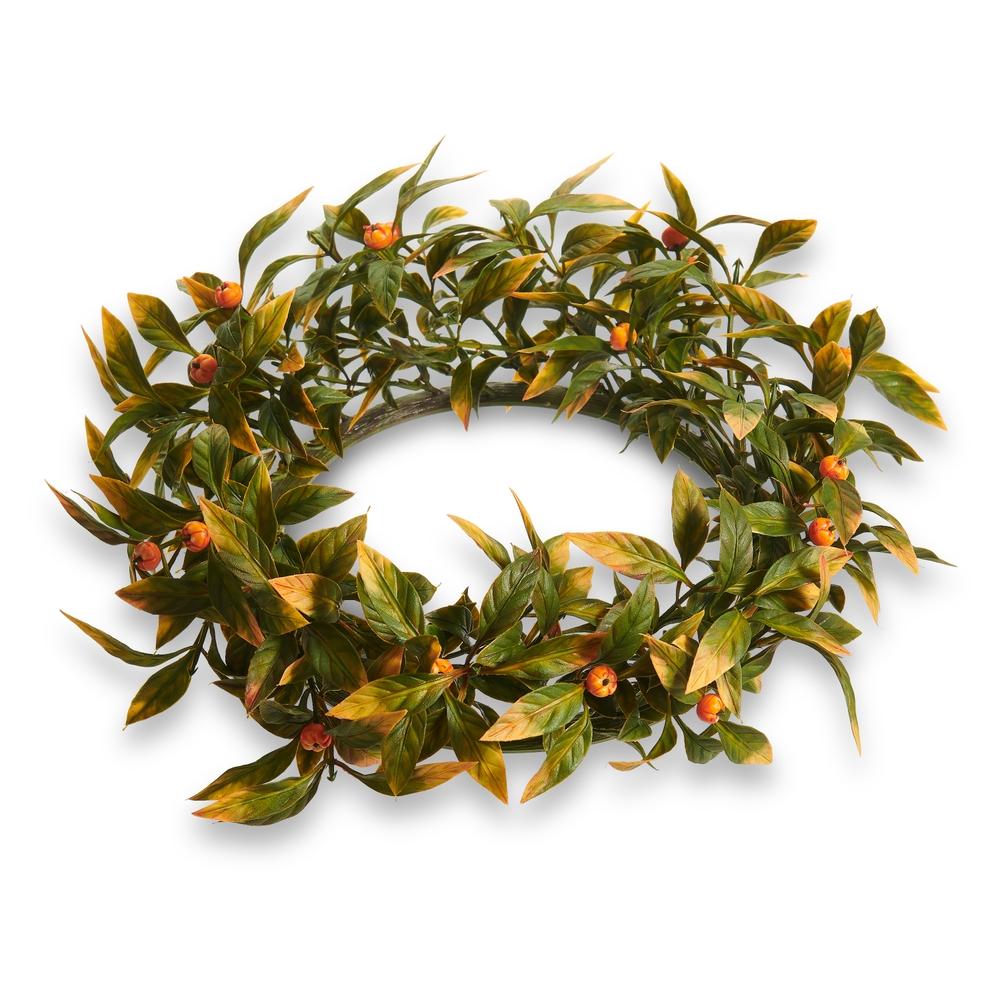 RAZ Imports 12" Mini Pumpkin and Leaf Candle Ring