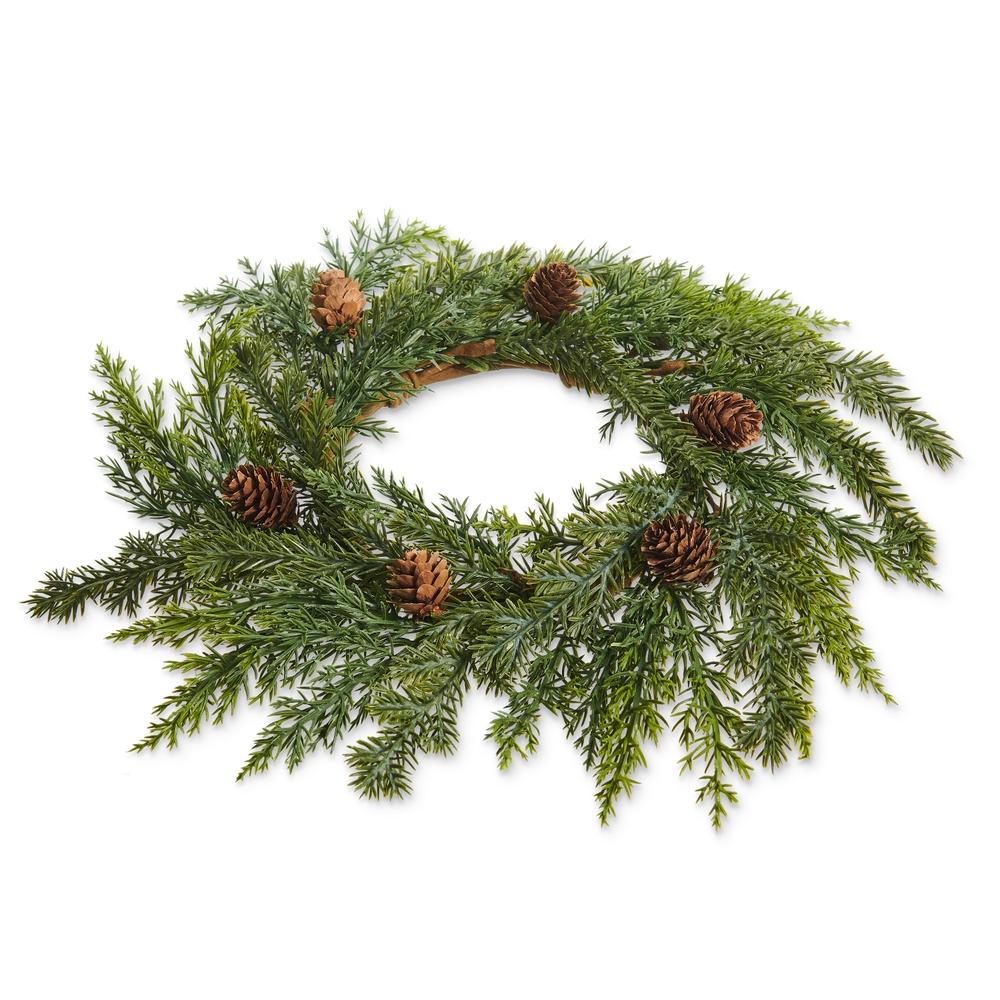 RAZ Imports 12" Mixed Greenery Candle Ring