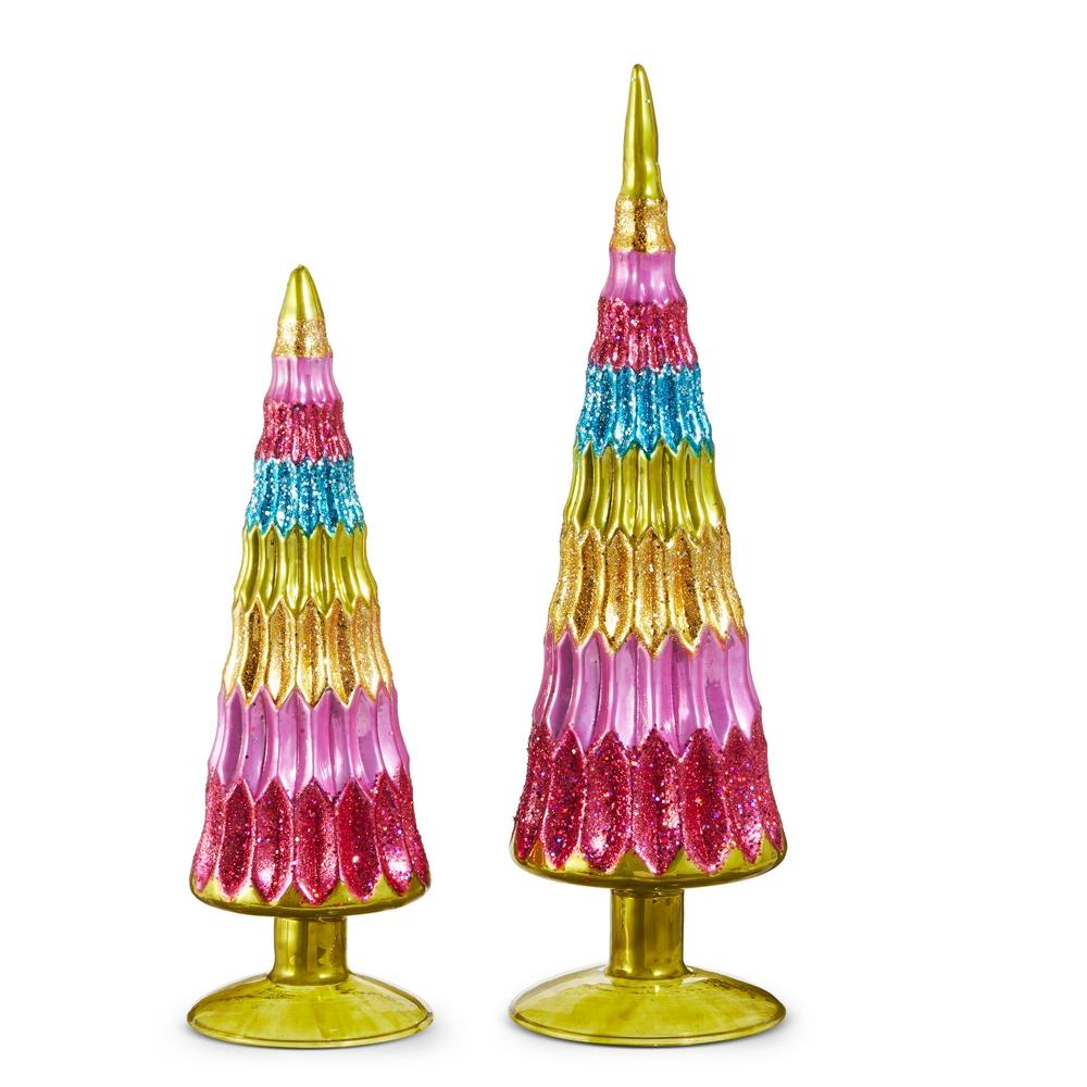 RAZ Imports 12" Multicolor Glass Trees