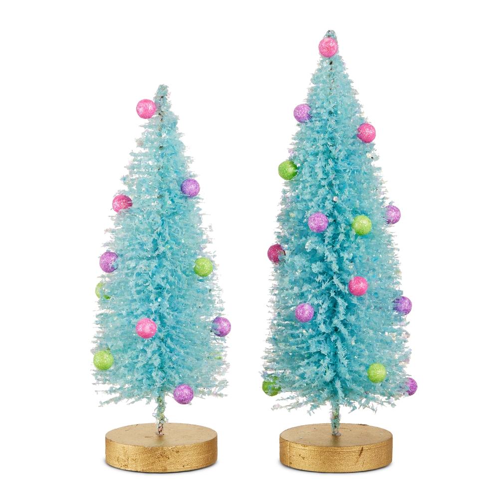RAZ Imports 12" Neon Bottle Brush Trees