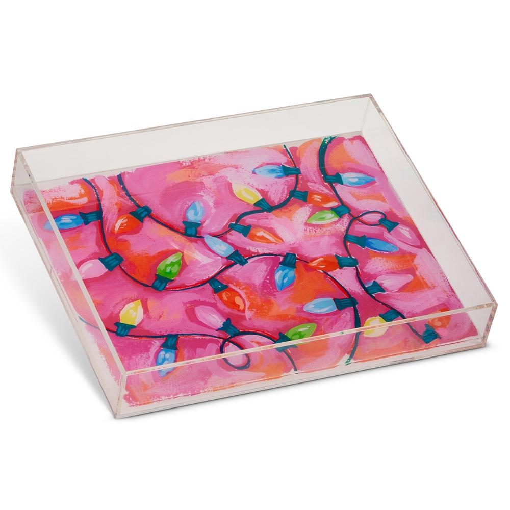RAZ Imports 12" Neon Lights Acrylic Tray
