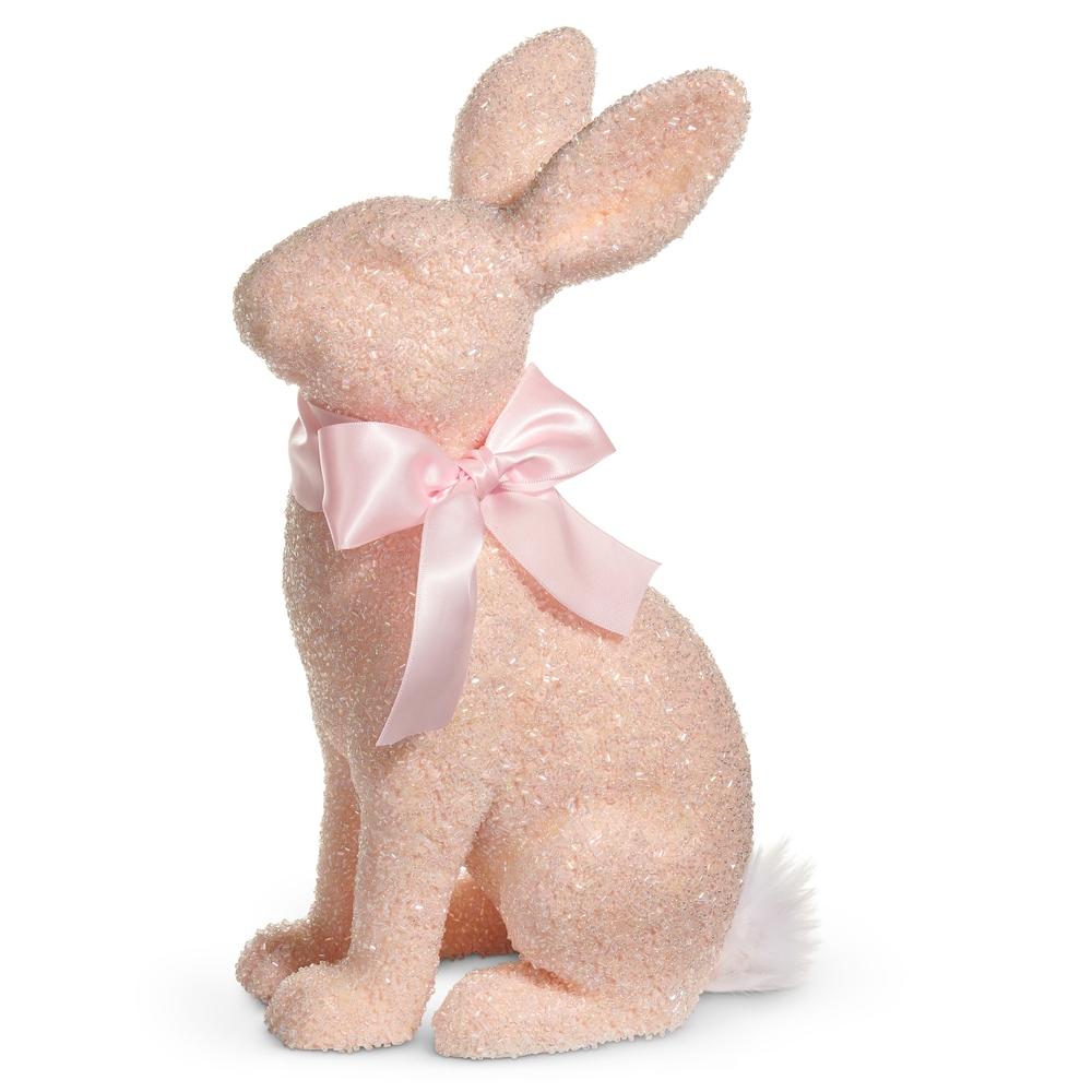 RAZ Imports 12" Pink Beaded Sitting Bunny