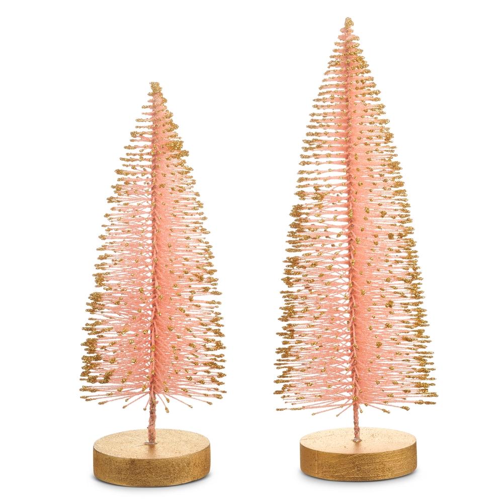 RAZ Imports 12" Pink Bottle Brush Trees