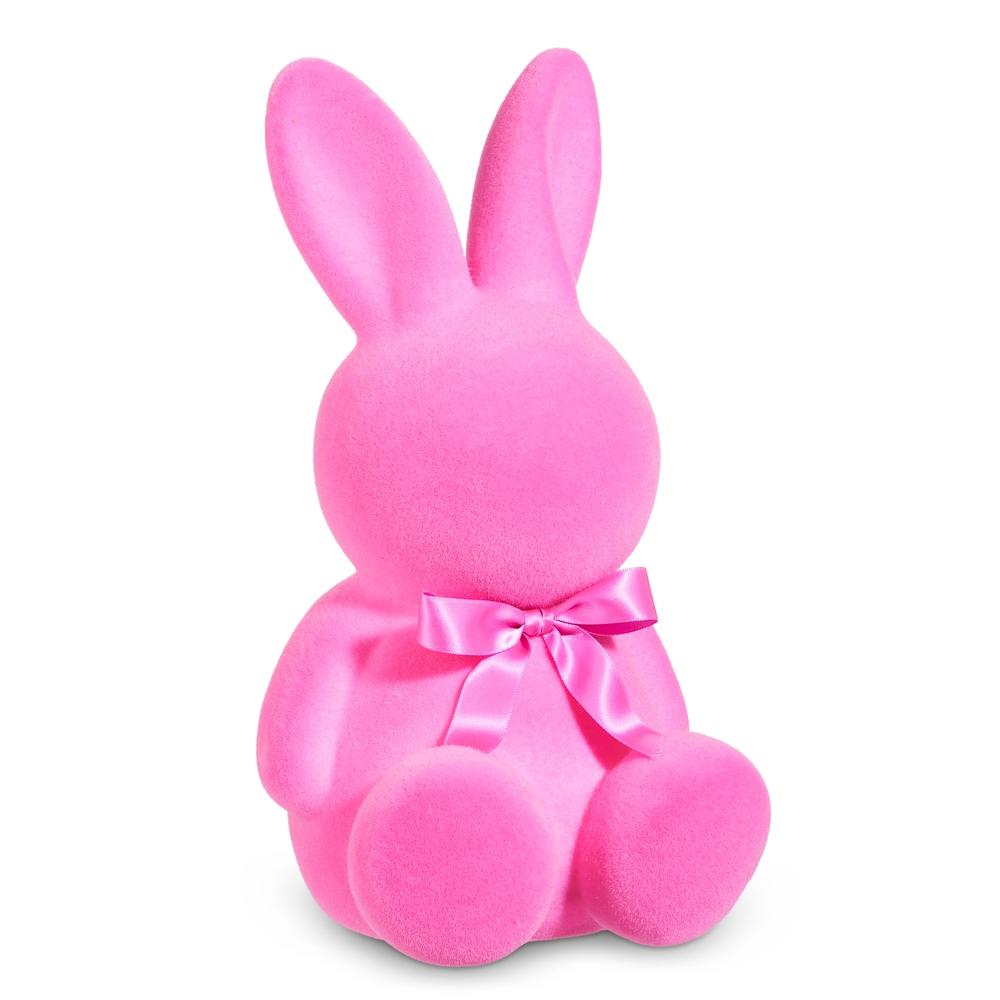 RAZ Imports 12" Pink Flocked Bunny