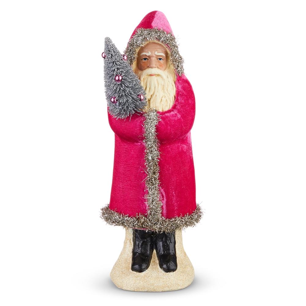 RAZ Imports 12" Pink Velvet Santa