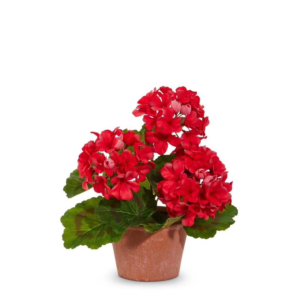 RAZ Imports 12" Potted Geranium Bush