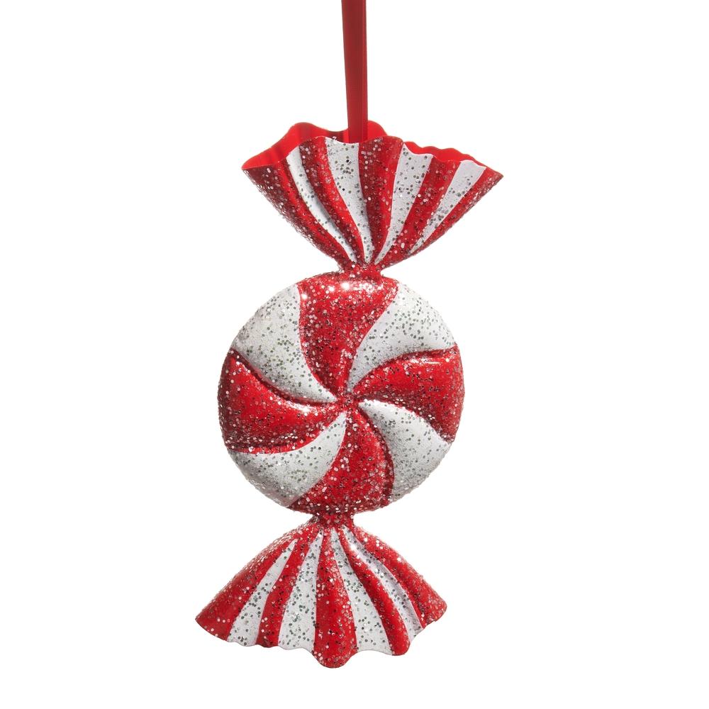 RAZ Imports 12" Red and White Candy Ornament