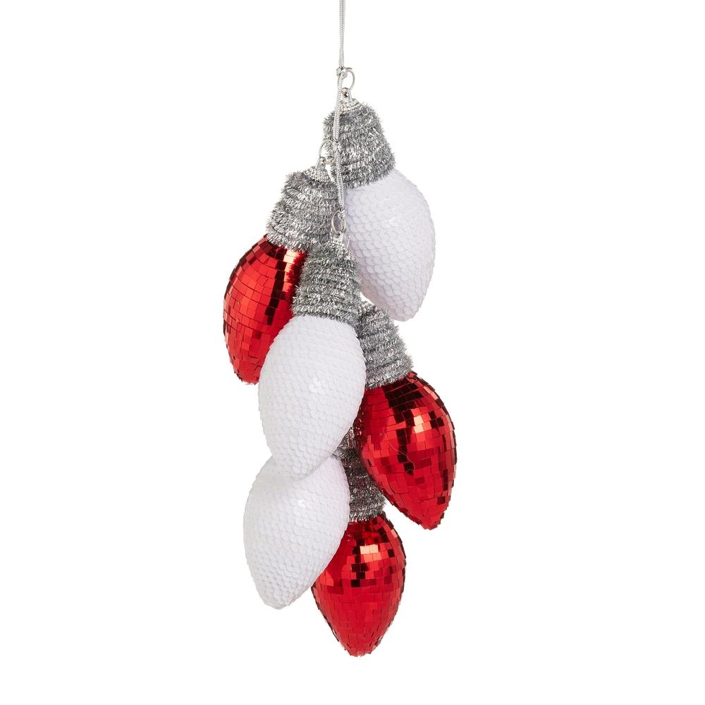 RAZ Imports 12" Sequins Light Bulb Cluster Ornament