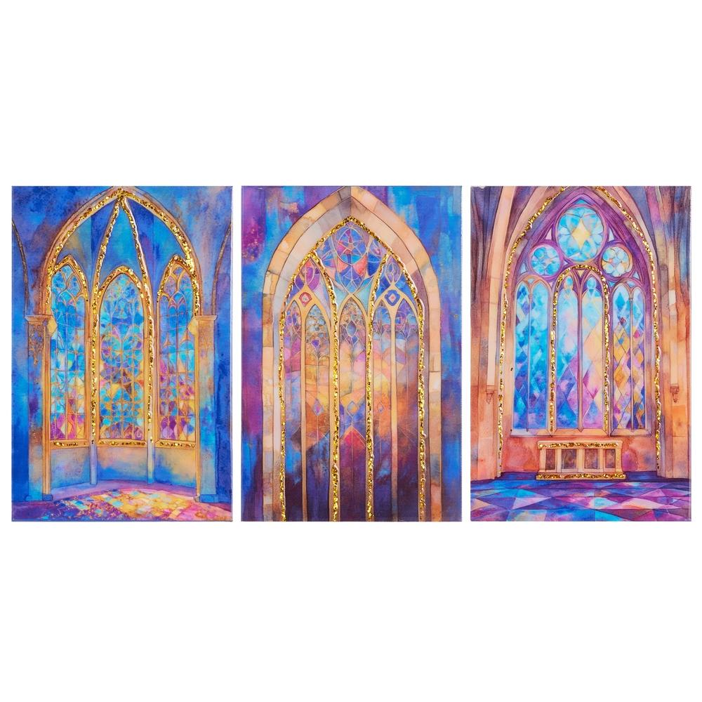RAZ Imports 12" Stained Glass Window Wall Art