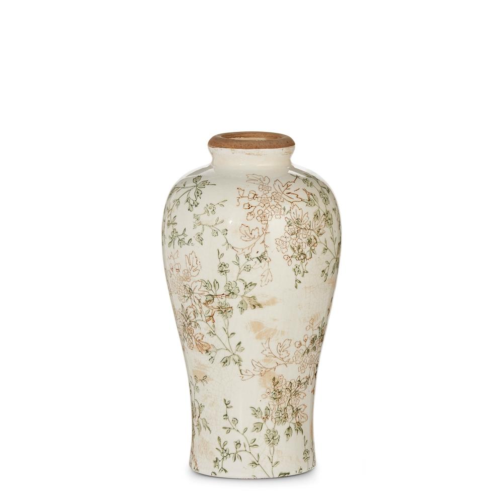 RAZ Imports 12" Taupe Floral Vase