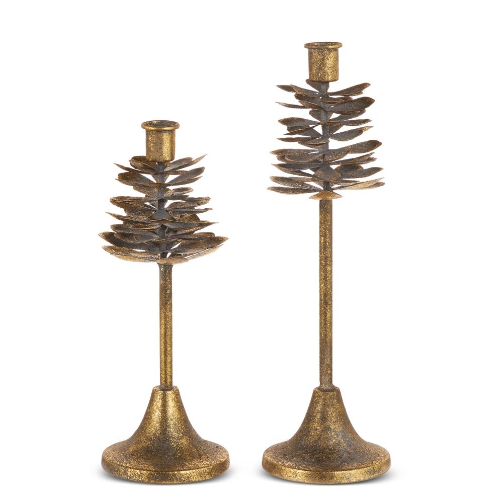RAZ Imports 13.25" Antique Pinecone Candle Holder