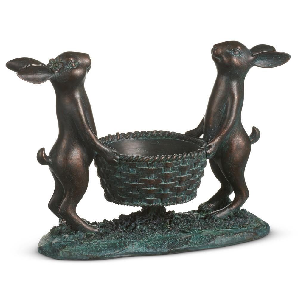 RAZ Imports 13.5" Antiqued Bunny with Basket