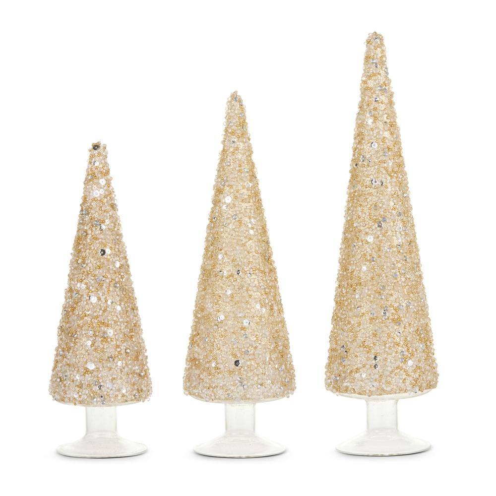 RAZ Imports 13.5" Gold Glitter Trees