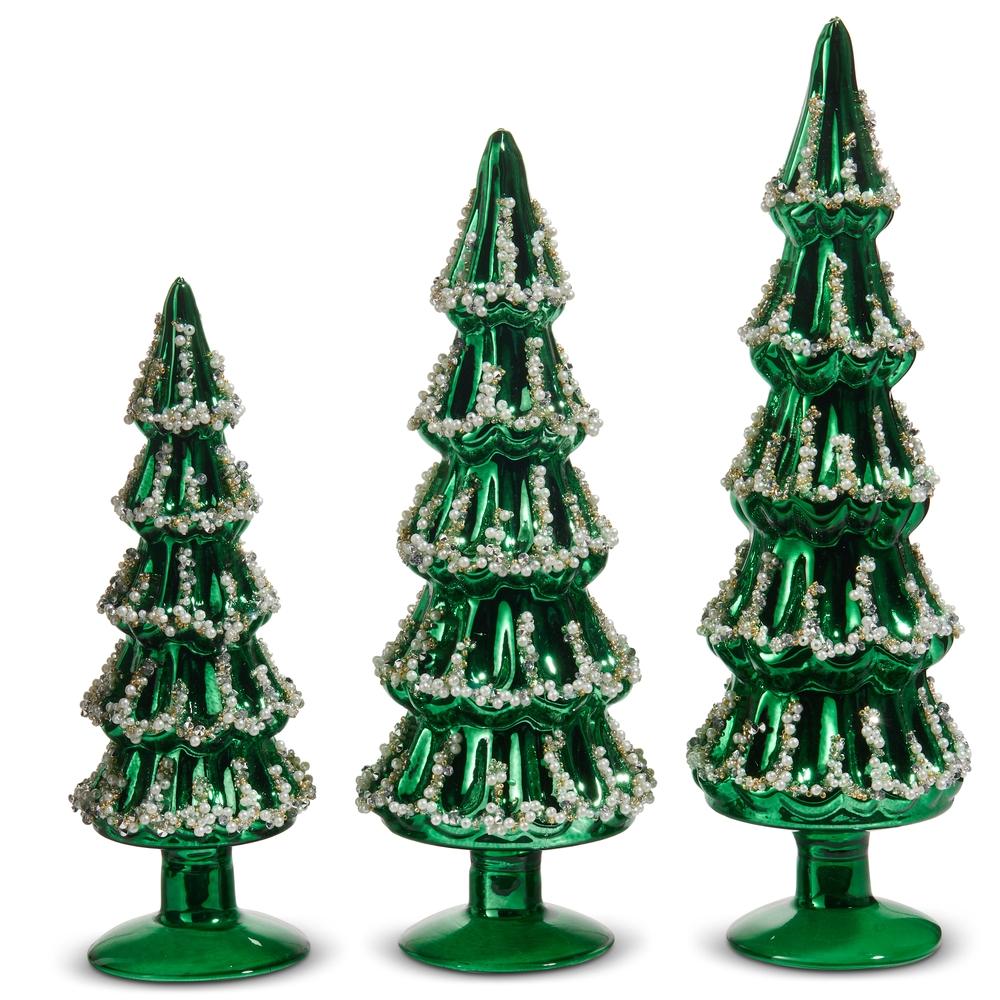 RAZ Imports 13.5" Green Beaded Trees
