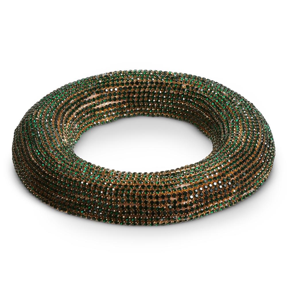 RAZ Imports 13.5" Green Rhinestone Candle Ring