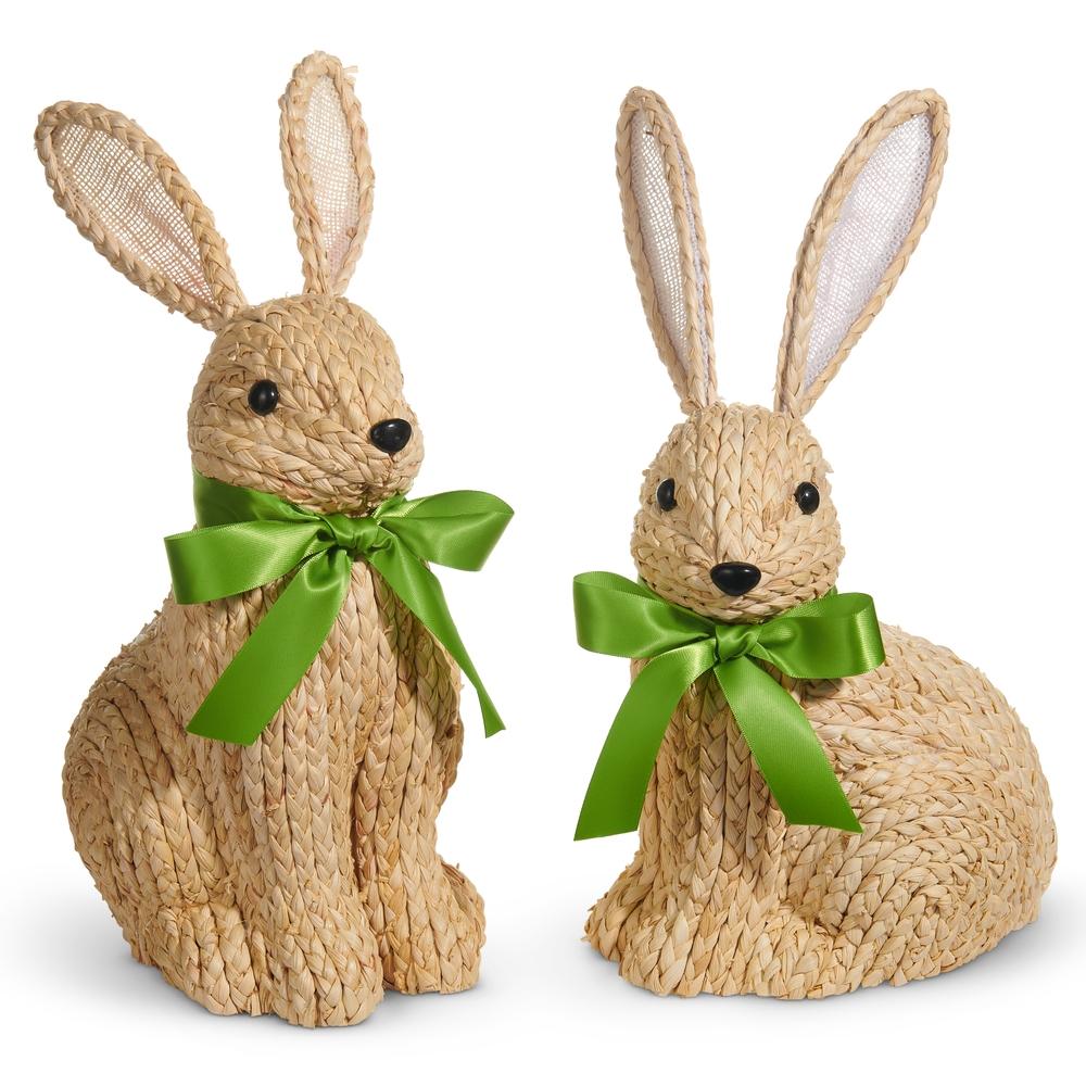 RAZ Imports 13.5" Natural Woven Bunny