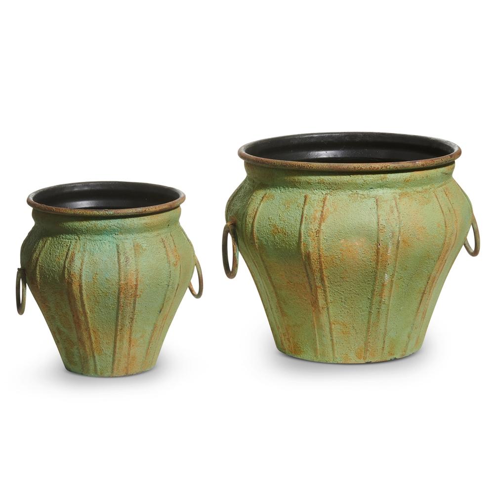 RAZ Imports 13.5" Patina Decorative Pots