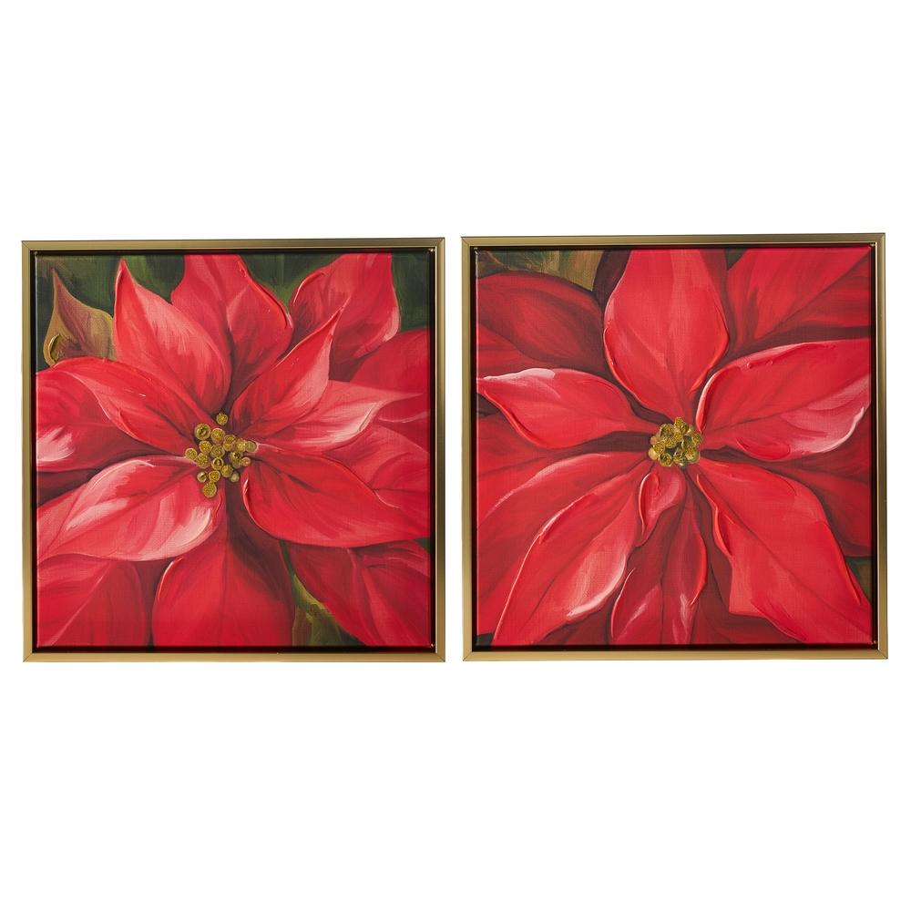 RAZ Imports 13.5" Poinsettia Wall Art