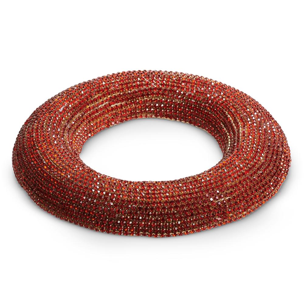 RAZ Imports 13.5" Red Rhinestone Candle Ring