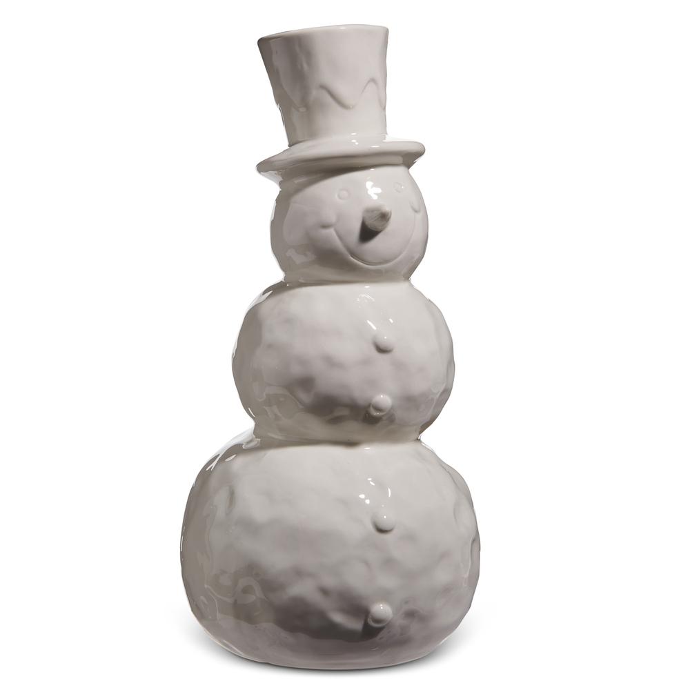RAZ Imports 13.5" White Glazed Snowman