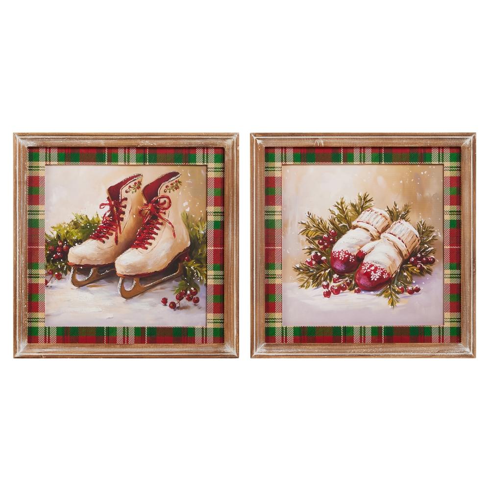 RAZ Imports 13.75" Vintage Holiday Wall Art