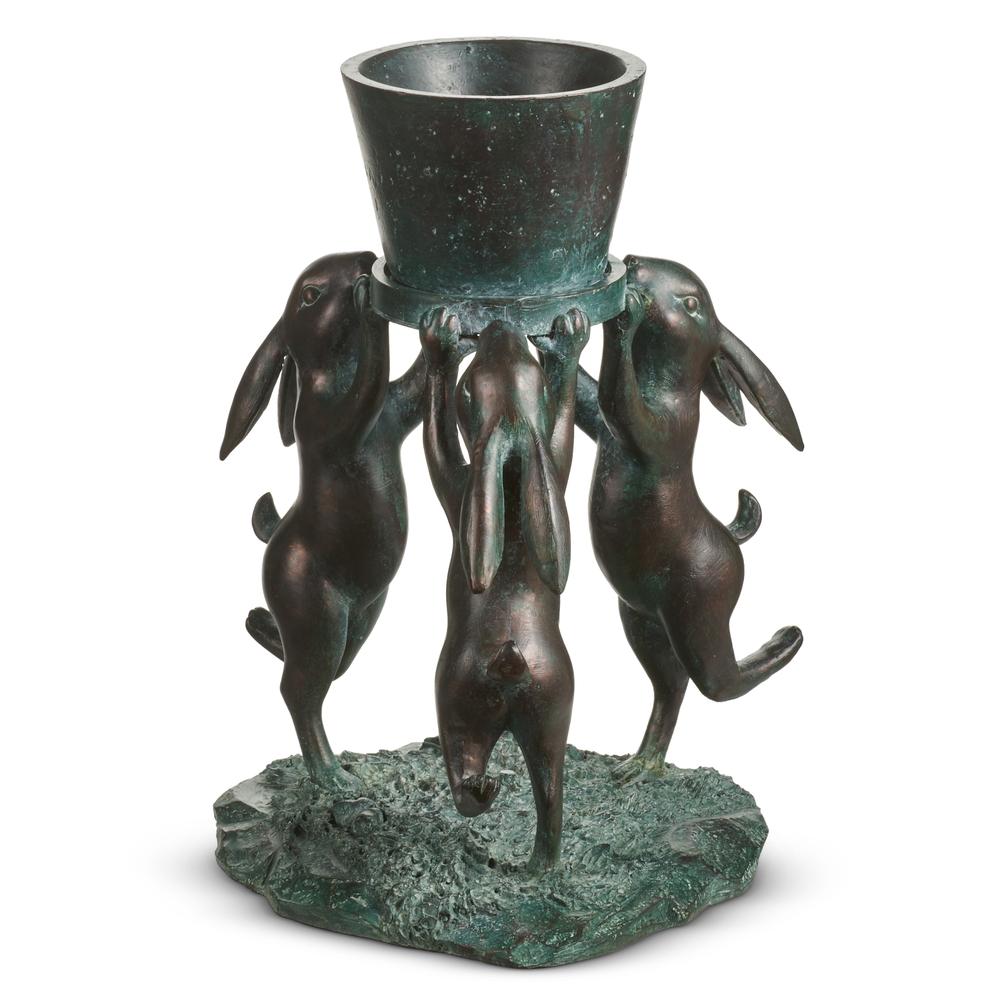 RAZ Imports 13" Antiqued Bunny with Container