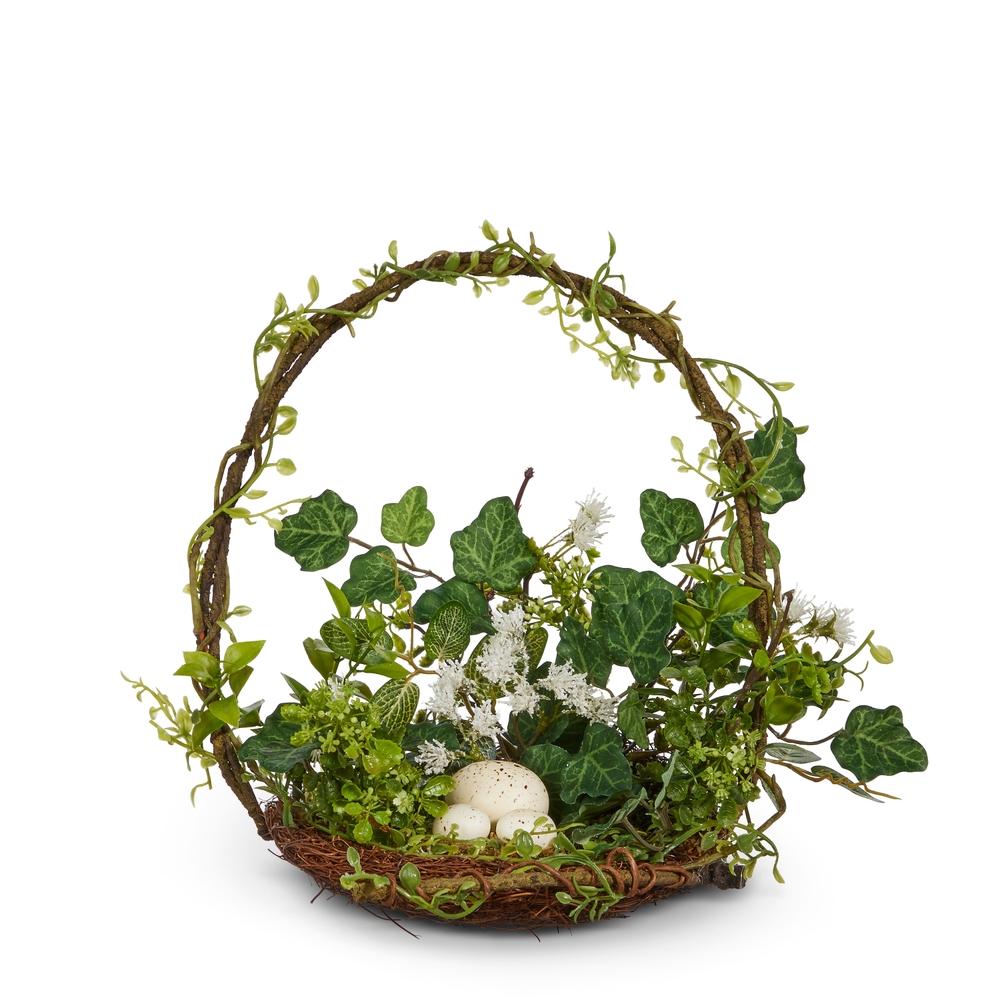 RAZ Imports 13" Basket with Nested Eggs Arrangement