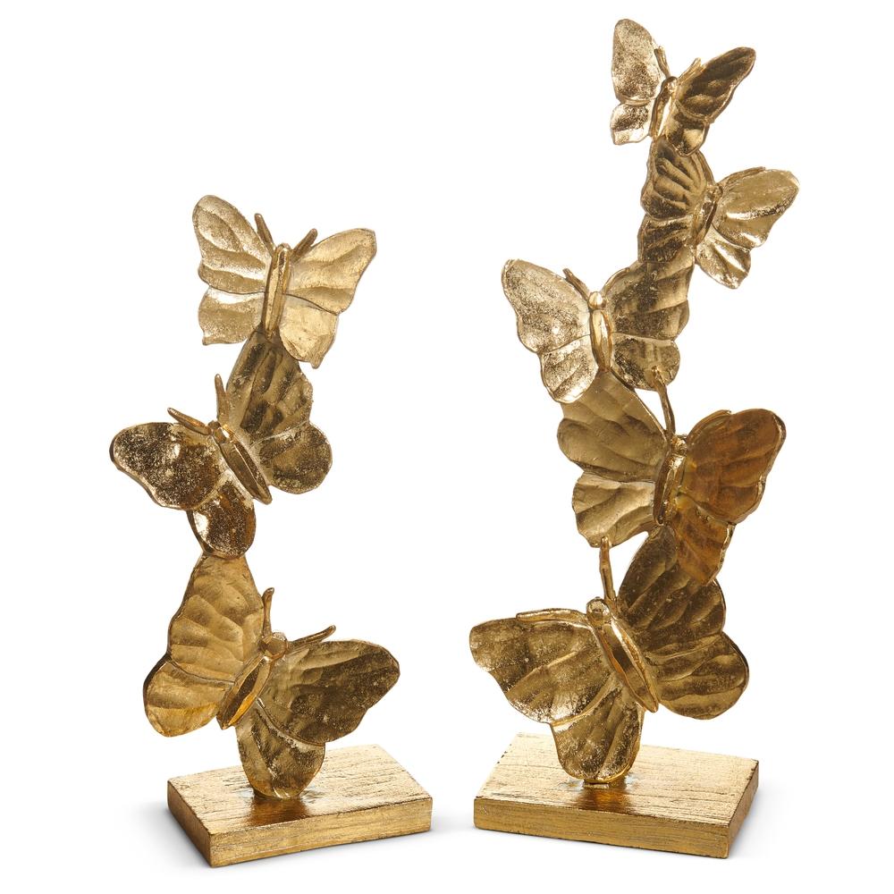 RAZ Imports 13" Gilded Stacked Butterflies on Stand