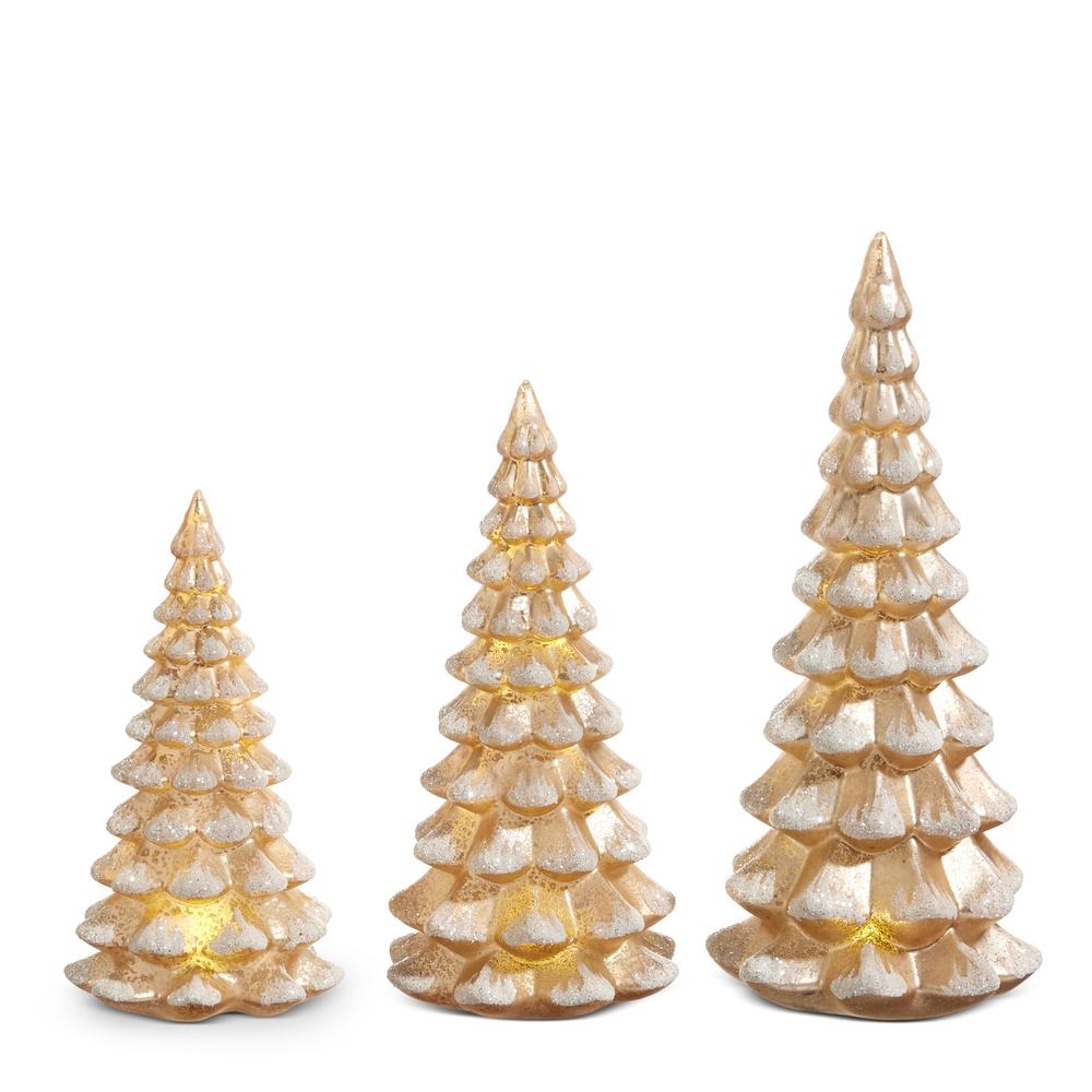 RAZ Imports 13" Lighted Antiqued Champagne Trees