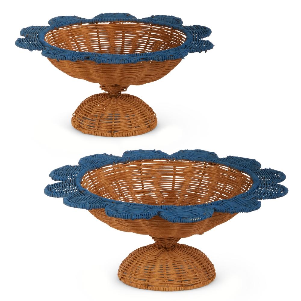 RAZ Imports 13" Woven Scalloped Pedestals