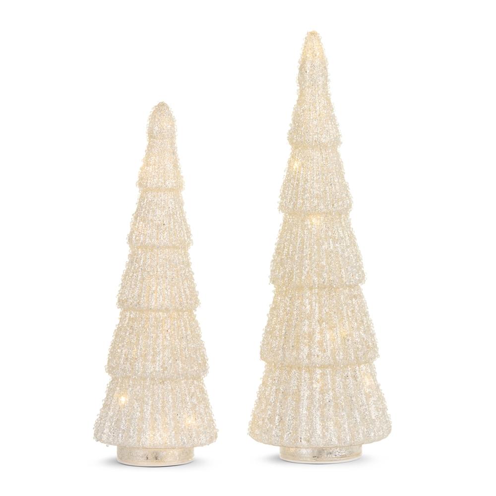 RAZ Imports 14.25" Lighted Champagne Glitter Trees