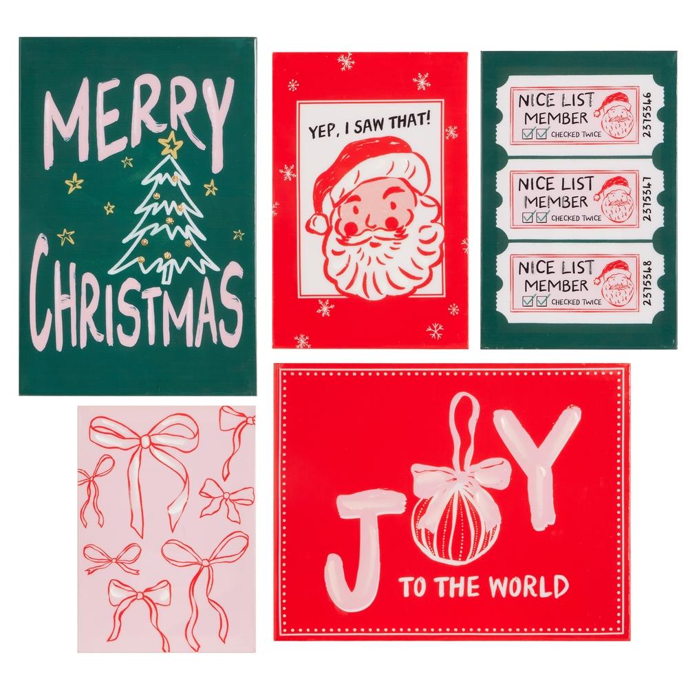 RAZ Imports 14.25" Pink Christmas Wall Art