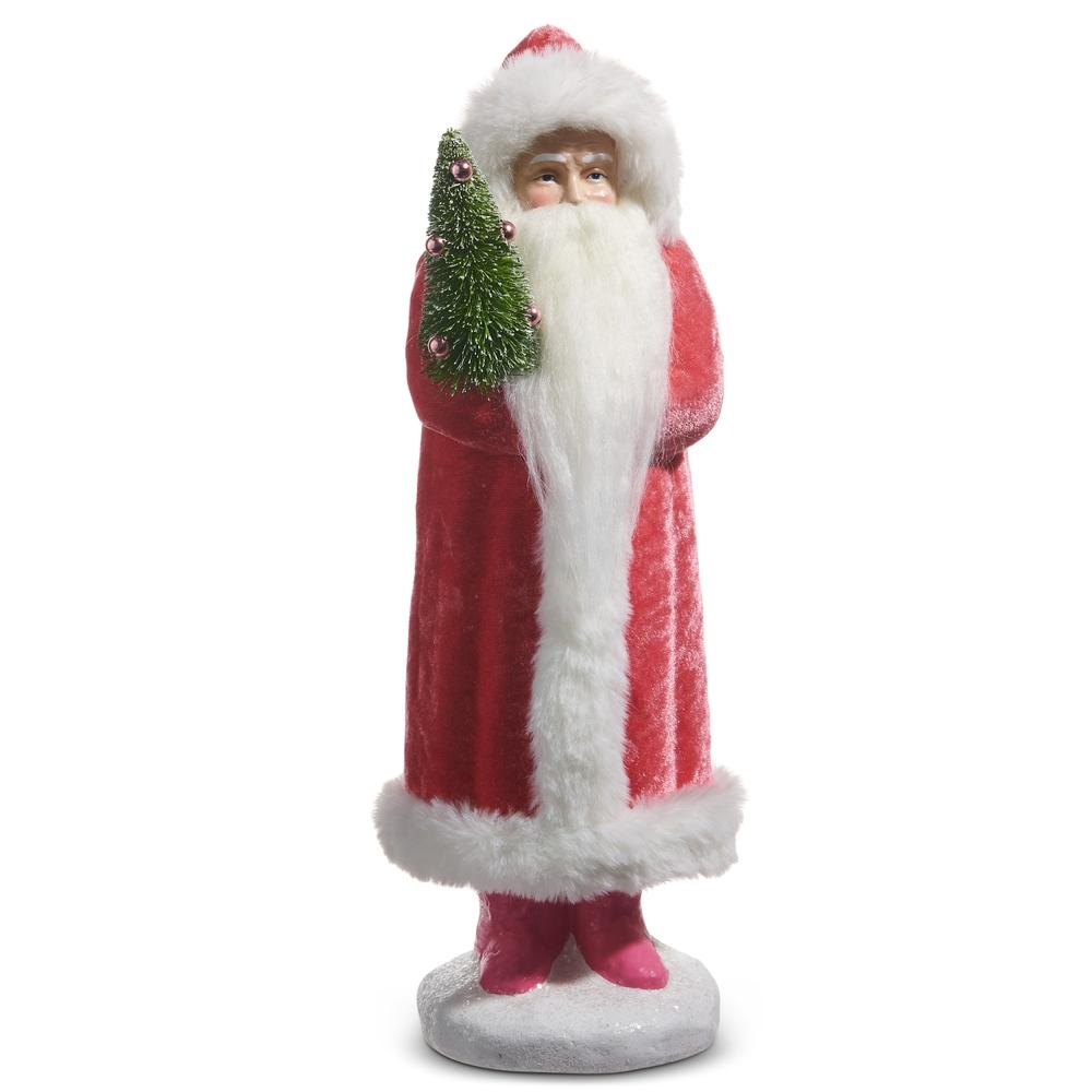 RAZ Imports 14.25" Pink Velvet Santa